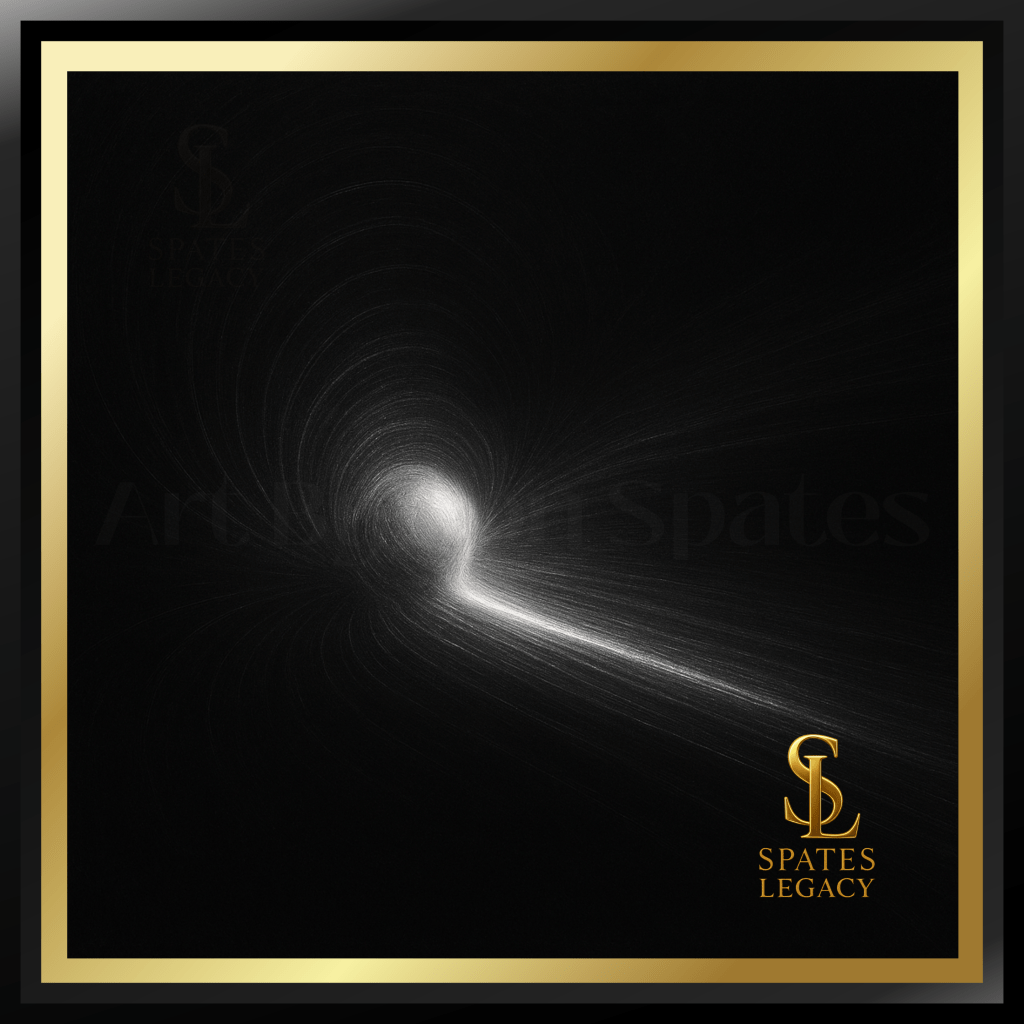 Ascension artwork by Ron Spates – conceptual physics art visualizing the ignition of mathematical law where reality becomes obedient to universal force, representing the emergence of active existence through Intellectual Realism in Atlanta, Georgia.