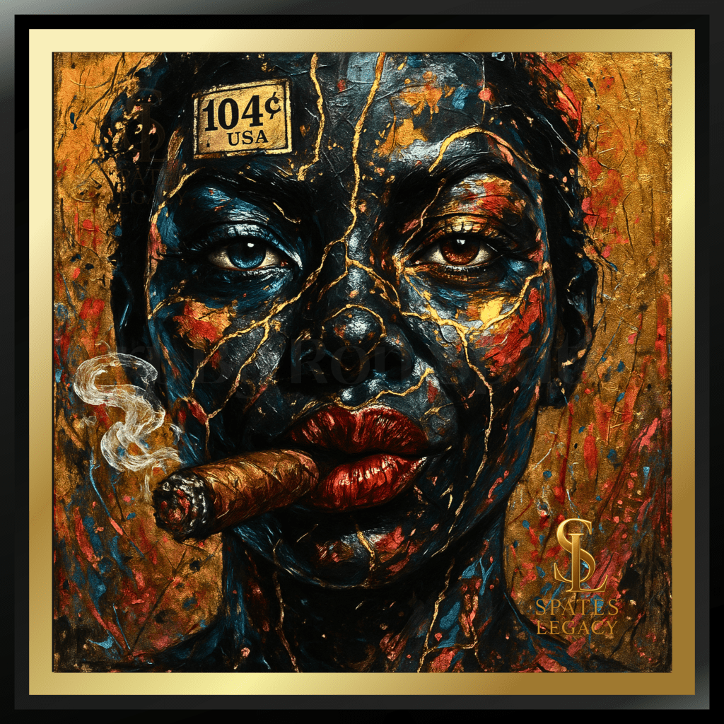 The Genetic Equation of Destiny painting by Ron Spates in Atlanta GA, a 48x48 metallic impasto realism artwork from the Spates Legacy Art Collection portraying the fractured consciousness of modern humanity, where light and divine intelligence restore order through spiritual and genetic awakening.