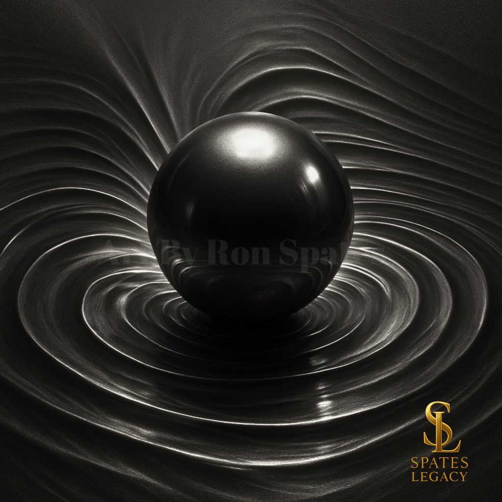 Luxury Conceptual Sphere Art in Atlanta, Georgia – Gold Energy Vortex Artwork Showing the Birth of Thought into Reality – Exclusive Investment Art by Ron Spates