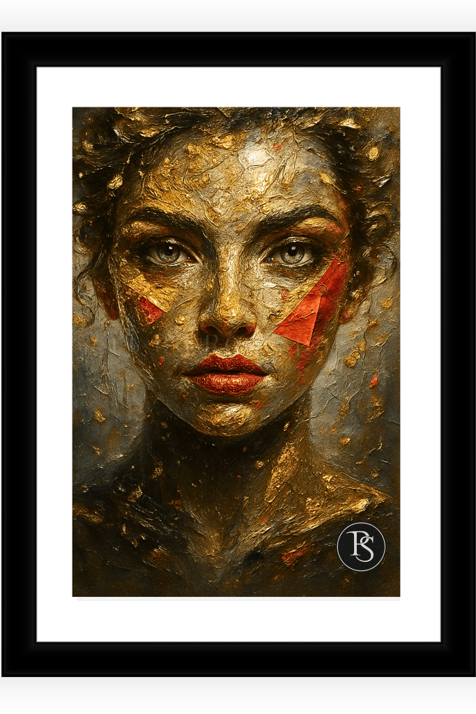 “Liberty Stained 24 x 36 oil and mixed media painting on canvas of a woman symbolizing strength, endurance, and rebirth — part of the Spates Legacy Art Collection by Ron Spates.”