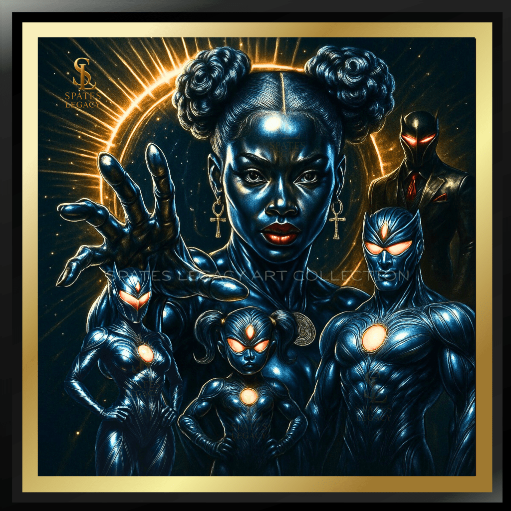 “Atlanta, Georgia’s leading Black superhero creator Ron Spates introduces the Genesis Universe — a fully original family of Black superheroes including DINDT, Will, Belief, The Little Guardian, Doubt, The Ally, and Alexa the Ocean Queen™. Atlanta’s first complete superhero legacy built from strength, belief, time, and dimensional power.”