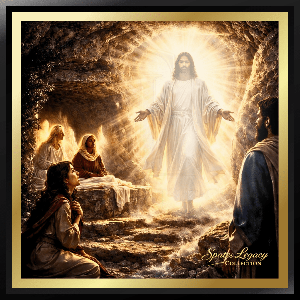 Christian and biblical wall art in Atlanta, Georgia from the Spates Legacy Art Collection — collector-grade, Scripture-inspired spiritual art created to bring the Word of God into homes, offices, prayer rooms, and sacred spaces. Each visual is designed as a powerful faith-based centerpiece, capturing a real moment from the Bible with dramatic atmosphere, emotional realism, and reverence for biblical truth. These are not generic religious images; each piece is uniquely created in obedience to God, with the purpose of strengthening faith, inspiring worship, and reminding viewers that God is present, powerful, and faithful in every generation. The sizes you see may be shown as 24 x 36, and many designs can be produced up to 48 x 48 depending on the artwork. Available as framed wall art, fine art prints, and premium canvas options, with select designs also offered as faith-inspired blankets for meaningful gifting and daily encouragement. Based in Atlanta, GA — please inquire for sizing, pricing, and availability for each piece, since every artwork is individually created and finished.