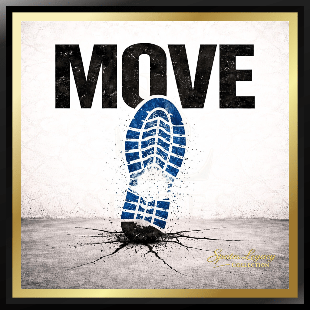 MOVE

Execution Changes Reality

MOVE is the command.
No explanations. No delays.

The blue footprint represents intentional action.
The black scuff shows the cost of progress.
This piece is about impact — mental and physical.

At 48 x 48, MOVE doesn’t sit quietly on a wall.
It activates the room.

This is a Spates Legacy Art Collection
Motivational Wall Art Systems creation.

Ideas don’t move the world.
Action does.
DM for sizing, pricing, and delivery options.

#MoveNow #ActionCreatesResults #MotivationalWallArt #SpatesLegacyArt #BoldStatement
